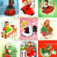 99 Vintage Printable Little Christmas Ladies MCM Girls ATC Collage Sheets Images PDF Instant Digital Download Cute Holiday Clip Art
