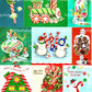 36 Vintage Printable Retro Christmas Candy Canes Jars Card Images 3 Sizes PDF Instant Digital Download ALL MCM Holiday Candies Clipart