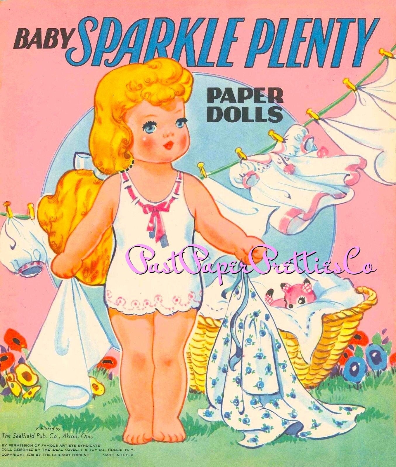 Vintage Paper Dolls Baby Sparkle Plenty 1948 Printable Adorable Dolly And Outfits PDF Instant Digital Download Kitschy Cute Girl Clipart