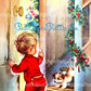 Vintage Printable Cute Curious Little Christmas Boys Card Images PDF Instant Digital Download Kitsch MCM Xmas Morning Clipart 300 dpi