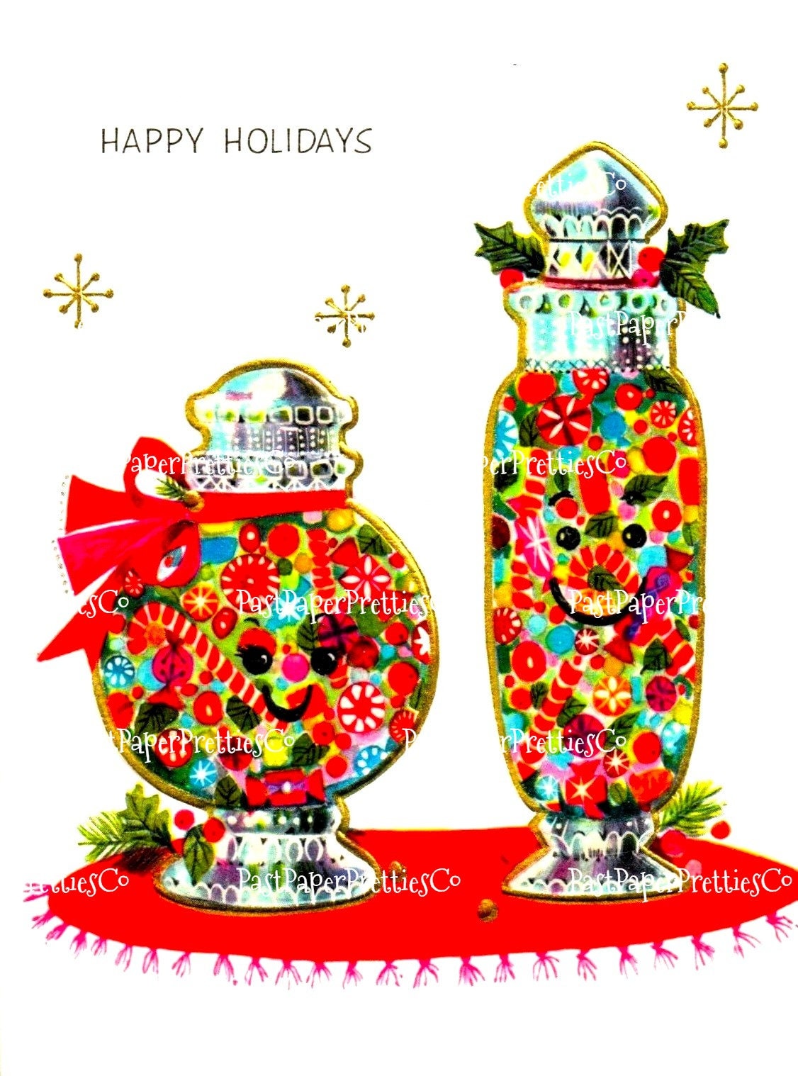 36 Vintage Printable Retro Christmas Candy Canes Jars Card Images 3 Sizes PDF Instant Digital Download ALL MCM Holiday Candies Clipart