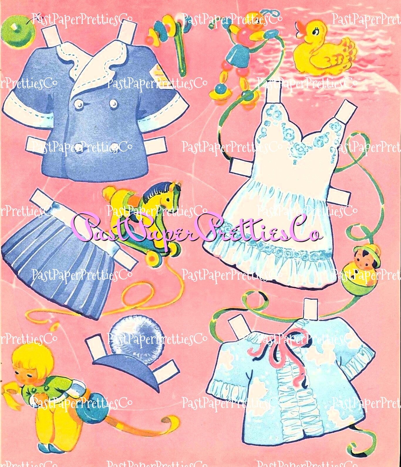 Vintage Paper Dolls Baby Sparkle Plenty 1948 Printable Adorable Dolly And Outfits PDF Instant Digital Download Kitschy Cute Girl Clipart