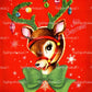 Vintage Printable Retro MCM Christmas Reindeer Collage Sheets and Full Card Images PDF Instant Digital Download Mid Mod Century Deer Clipart