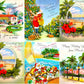 Vintage Printable Florida Christmas Card Images Tropical Holiday Santa Collages & Singles PDF Instant Digital Download MCM Holiday Clipart