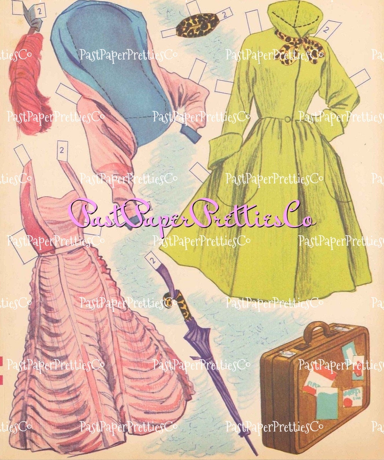 Vintage Paper Dolls Golden Girl Gay and Gail 1953 Printable PDF Instant Digital Download Beautiful '50s Glam Glamour Gals Clip Art