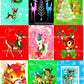 Vintage Printable Retro MCM Christmas Reindeer Collage Sheets and Full Card Images PDF Instant Digital Download Mid Mod Century Deer Clipart