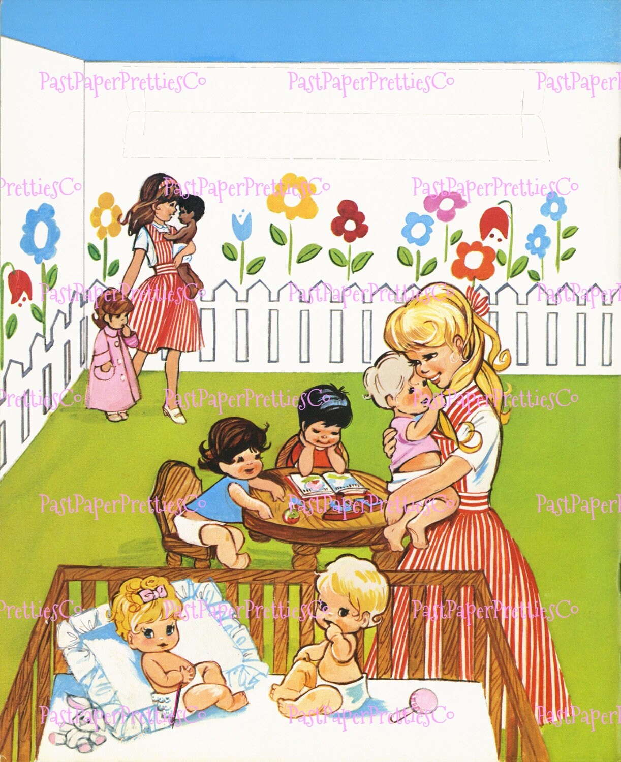 Vintage Paper Dolls The Candy Stripers 1973 PDF Printable Instant Digital Download Cute Volunteer Girls Nursery Babies Dolls Clip Art