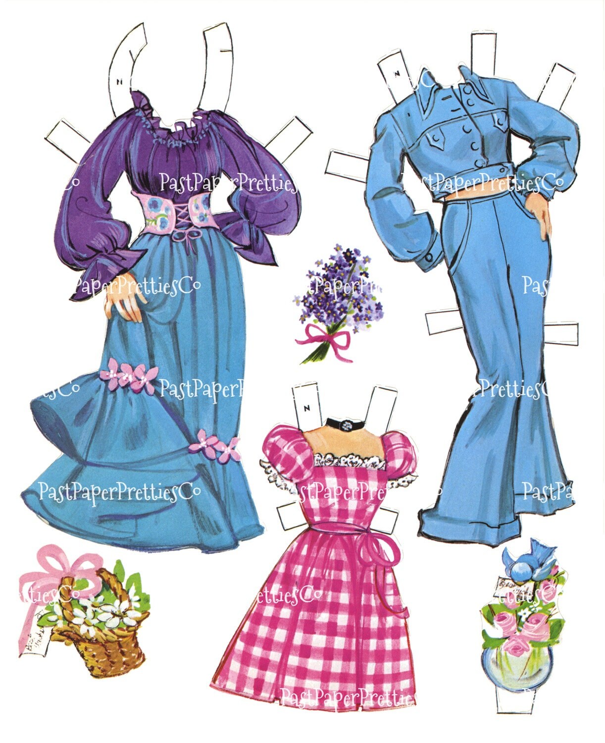 Vintage Paper Dolls The Candy Stripers 1973 PDF Printable Instant Digital Download Cute Volunteer Girls Nursery Babies Dolls Clip Art