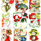 Vintage Printable Cute Snowman Christmas Card Images 3 Sizes Fussy Cuts Collages Full Cards PDF Instant Digital Download ALL Snowmen Clipart