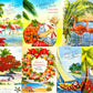 Vintage Printable Florida Christmas Card Images Tropical Holiday Santa Collages & Singles PDF Instant Digital Download MCM Holiday Clipart