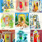 63 Vintage Printable Christmas House Front Doors Snowy Entrances Collage Sheets Retro MCM Card Images PDF Instant Digital Download JPEGs