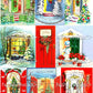 63 Vintage Printable Christmas House Front Doors Snowy Entrances Collage Sheets Retro MCM Card Images PDF Instant Digital Download JPEGs