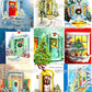 63 Vintage Printable Christmas House Front Doors Snowy Entrances Collage Sheets Retro MCM Card Images PDF Instant Digital Download JPEGs