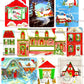 45 Vintage Printable Christmas Houses Snowy Outdoor Holiday Homes Collage Sheets Retro MCM Card Images PDF Instant Digital Download