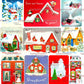 45 Vintage Printable Christmas Houses Snowy Outdoor Holiday Homes Collage Sheets Retro MCM Card Images PDF Instant Digital Download