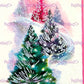 Vintage Printable Retro Pink Pastels Christmas Tree Card Images Collage Sheets Full Cards PDF Instant Digital Download MCM Mod Mid Century