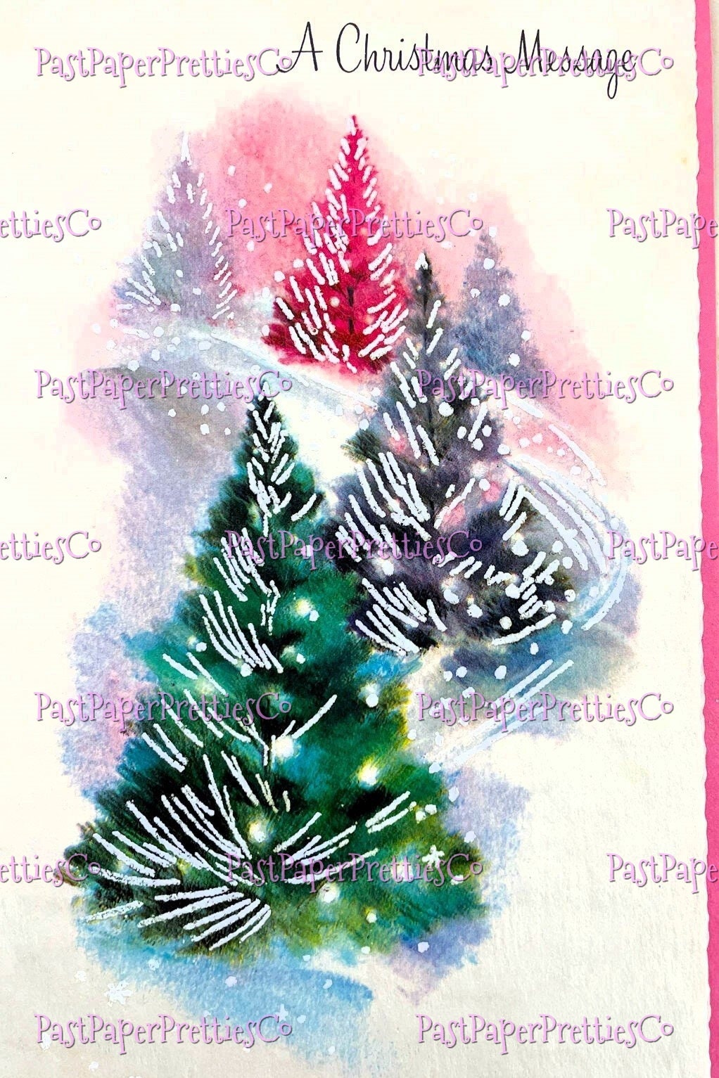 Vintage Printable Retro Pink Pastels Christmas Tree Card Images Collage Sheets Full Cards PDF Instant Digital Download MCM Mod Mid Century