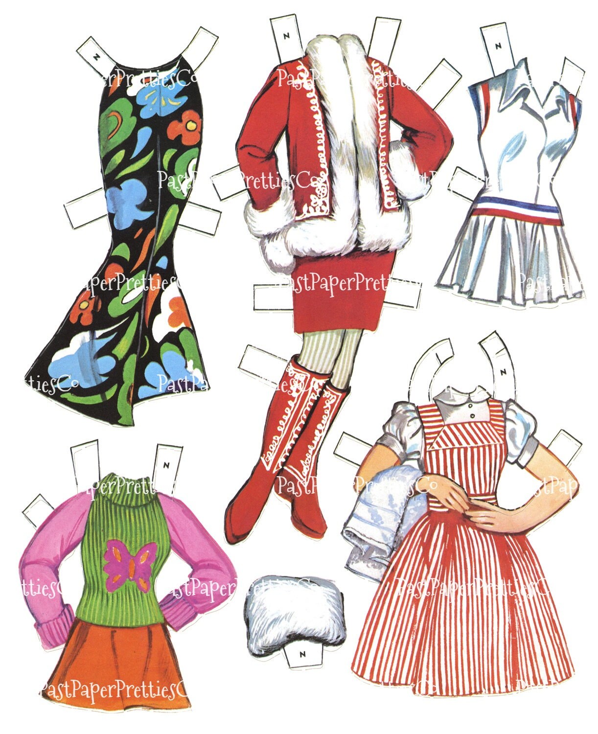 Vintage Paper Dolls The Candy Stripers 1973 PDF Printable Instant Digital Download Cute Volunteer Girls Nursery Babies Dolls Clip Art