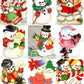 Vintage Printable Cute Snowman Christmas Card Images 3 Sizes Fussy Cuts Collages Full Cards PDF Instant Digital Download ALL Snowmen Clipart