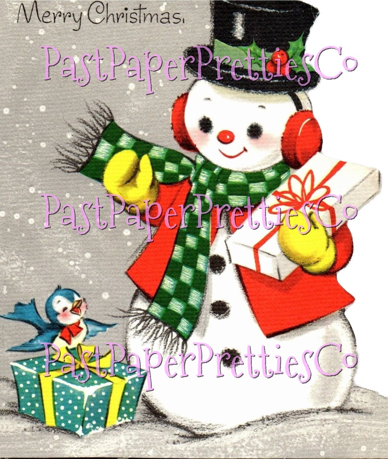 Vintage Printable Cute Snowman Christmas Card Images 3 Sizes Fussy Cuts Collages Full Cards PDF Instant Digital Download ALL Snowmen Clipart