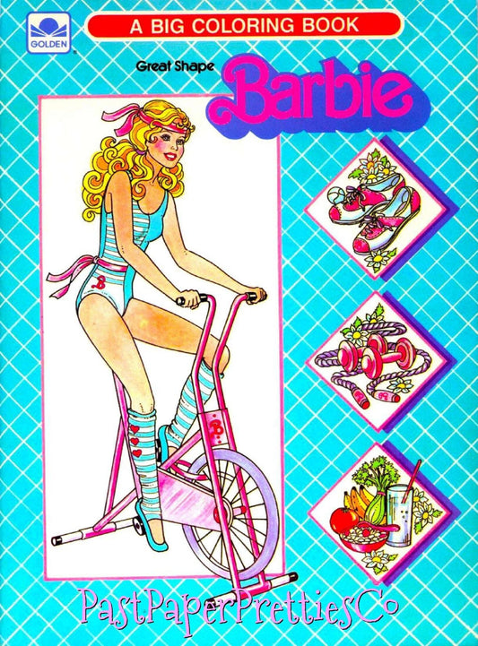 Vintage Great Shape Barbie Coloring Book Printable PDF Instant Digital Download Retro '80s Workout Toy Doll 60 Pages to Color