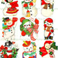 Vintage Printable Cute Snowman Christmas Card Images 3 Sizes Fussy Cuts Collages Full Cards PDF Instant Digital Download ALL Snowmen Clipart