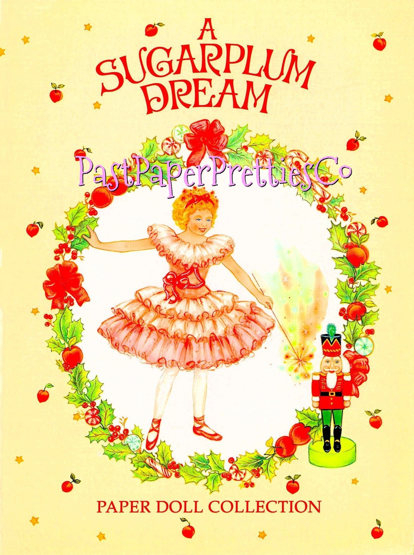 Vintage Christmas Nutcracker Paper Dolls Sugarplum Dreams Printable PDF Instant Digital Download Pretty Girl Ballet Holiday Clip Art