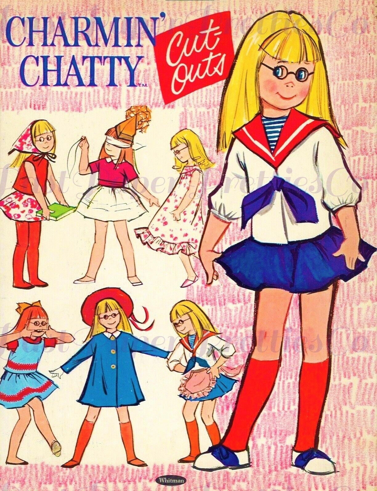 Vintage Paper Dolls Charmin Chatty c. 1964 Printable PDF Instant Digital Download Cute Childhood Girl Toy Doll Clip Art