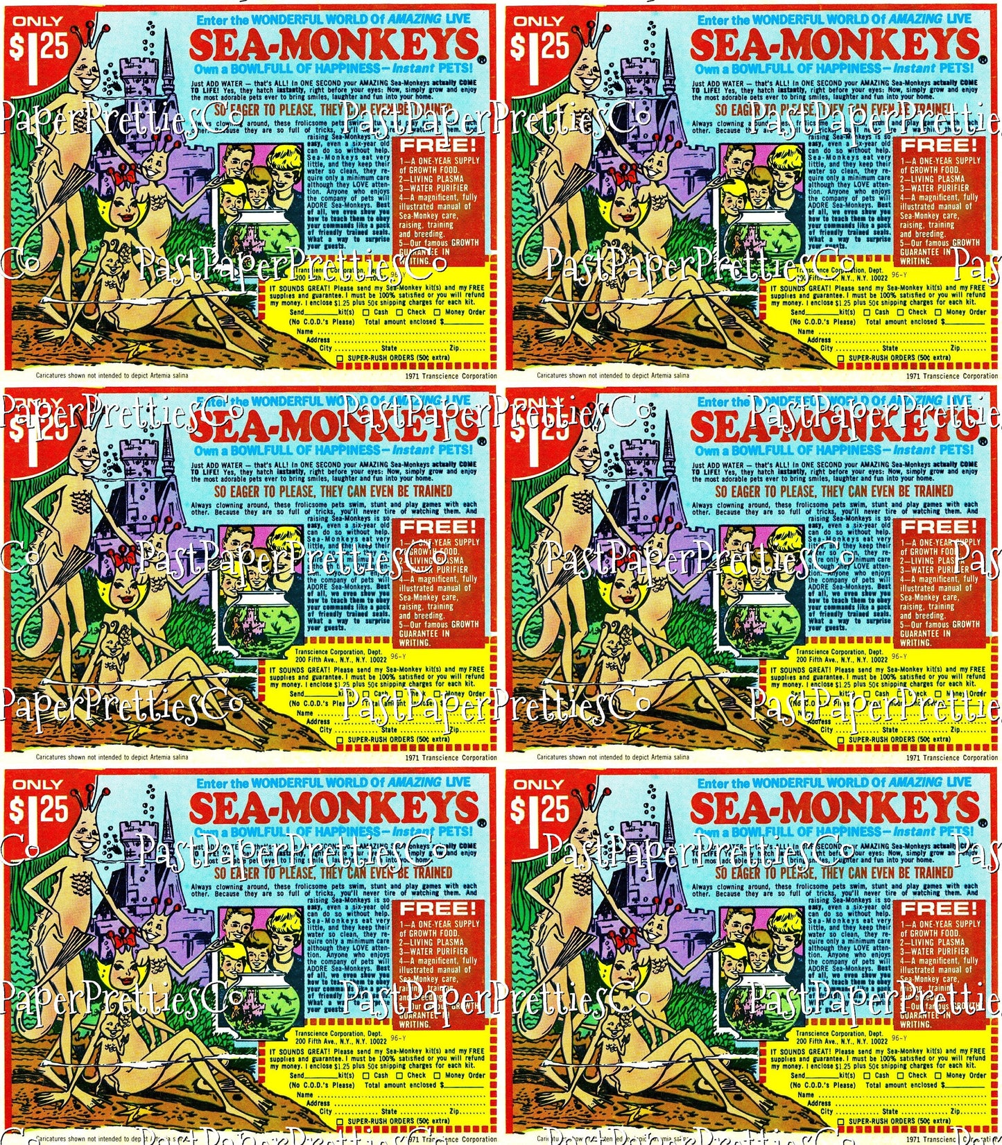 Vintage Printable Retro Sea Monkeys Ad 1971 Original Advertisement PDF Instant Digital Download Childhood Comic Book Nostalgia