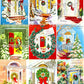 63 Vintage Printable Christmas House Front Doors Snowy Entrances Collage Sheets Retro MCM Card Images PDF Instant Digital Download JPEGs