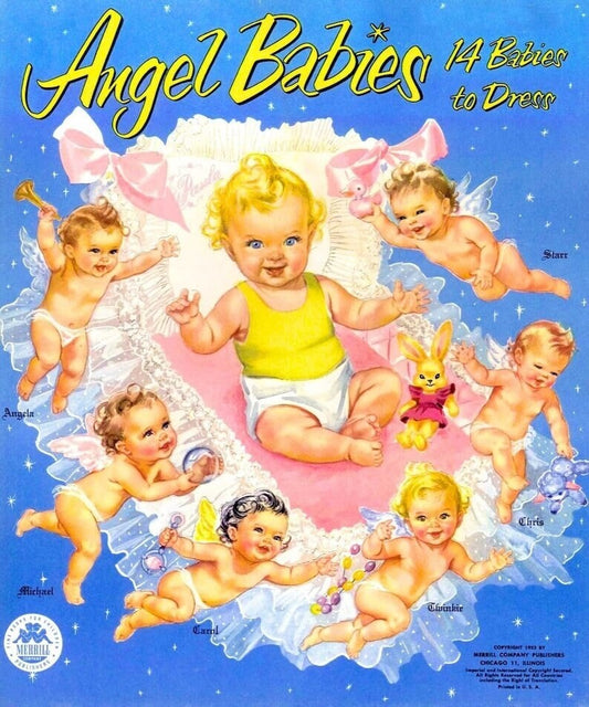 Vintage Paper Dolls Angel Babies 14 Babies To Dress 1953 Printable PDF Instant Digital Download Cute Cherub Babies Clip Art