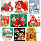 45 Vintage Printable Christmas Houses Snowy Outdoor Holiday Homes Collage Sheets Retro MCM Card Images PDF Instant Digital Download