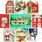 45 Vintage Printable Christmas Houses Snowy Outdoor Holiday Homes Collage Sheets Retro MCM Card Images PDF Instant Digital Download