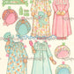 Vintage Paper Dolls Tina and Trudy Twin Dolls with Matching Wardrobes c. 1967 Printable PDF Instant Digital Download Cute Little Girls