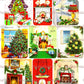 36 Vintage Printable Christmas House Interiors Tree Fireplace Indoor Scenes Collage Sheets MCM Card Images PDF Instant Digital Download