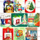 36 Vintage Printable Christmas House Interiors Tree Fireplace Indoor Scenes Collage Sheets MCM Card Images PDF Instant Digital Download