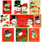 18 Vintage Christmas Jolly Snowman Faces Portraits Collage and Full Card Images PDF Instant Digital Download MCM Xmas Snow People Clipart