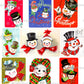 18 Vintage Christmas Jolly Snowman Faces Portraits Collage and Full Card Images PDF Instant Digital Download MCM Xmas Snow People Clipart