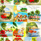 Vintage Printable Florida Christmas Card Images Tropical Holiday Santa Collages & Singles PDF Instant Digital Download MCM Holiday Clipart