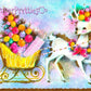Vintage Mod Christmas Reindeer Pulling Sleigh Card Image Pink Pastels Printable Instant Digital Download Kitsch Mid Century Holiday Clipart