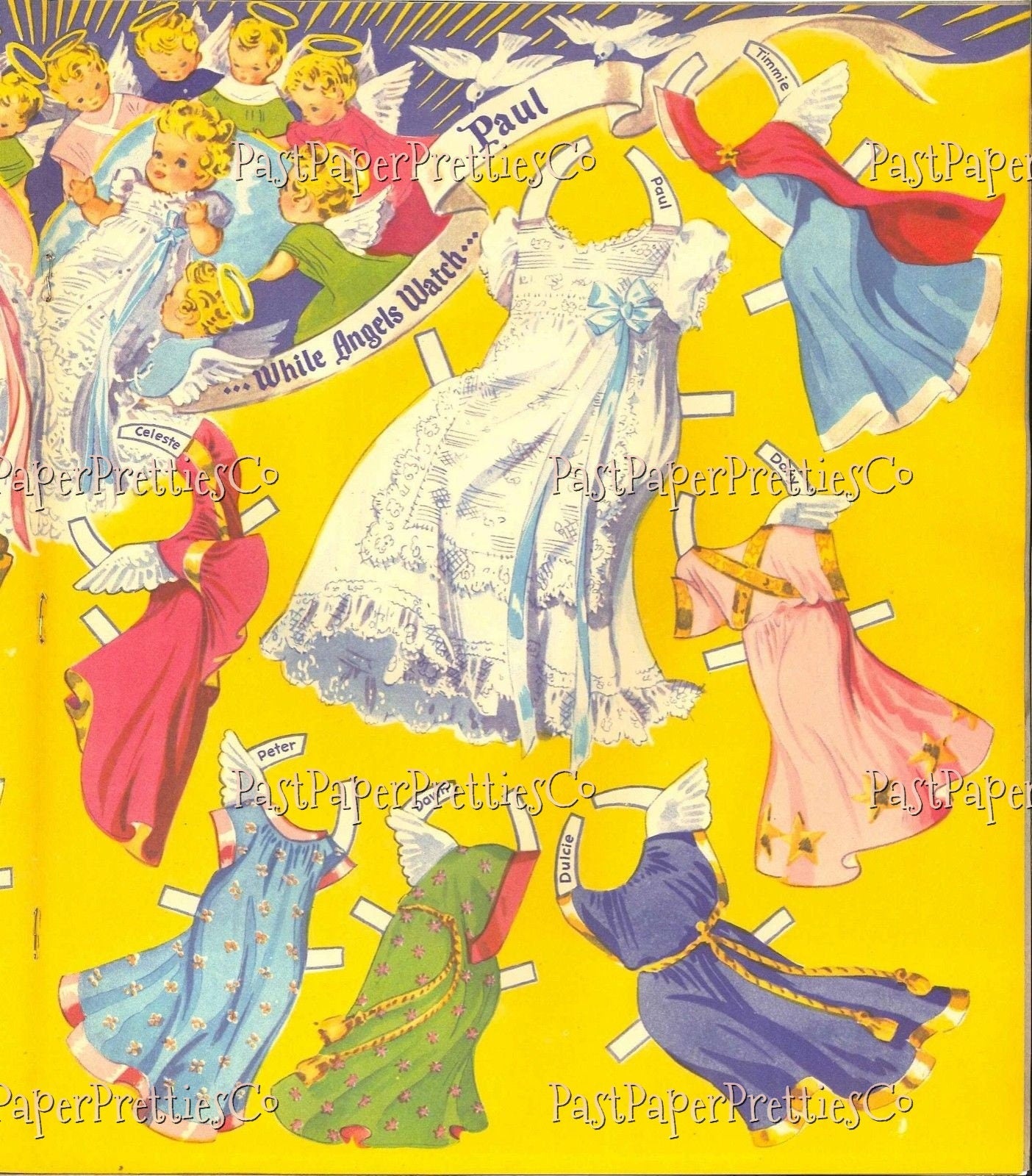 Vintage Paper Dolls Angel Babies 14 Babies To Dress 1953 Printable PDF Instant Digital Download Cute Cherub Babies Clip Art