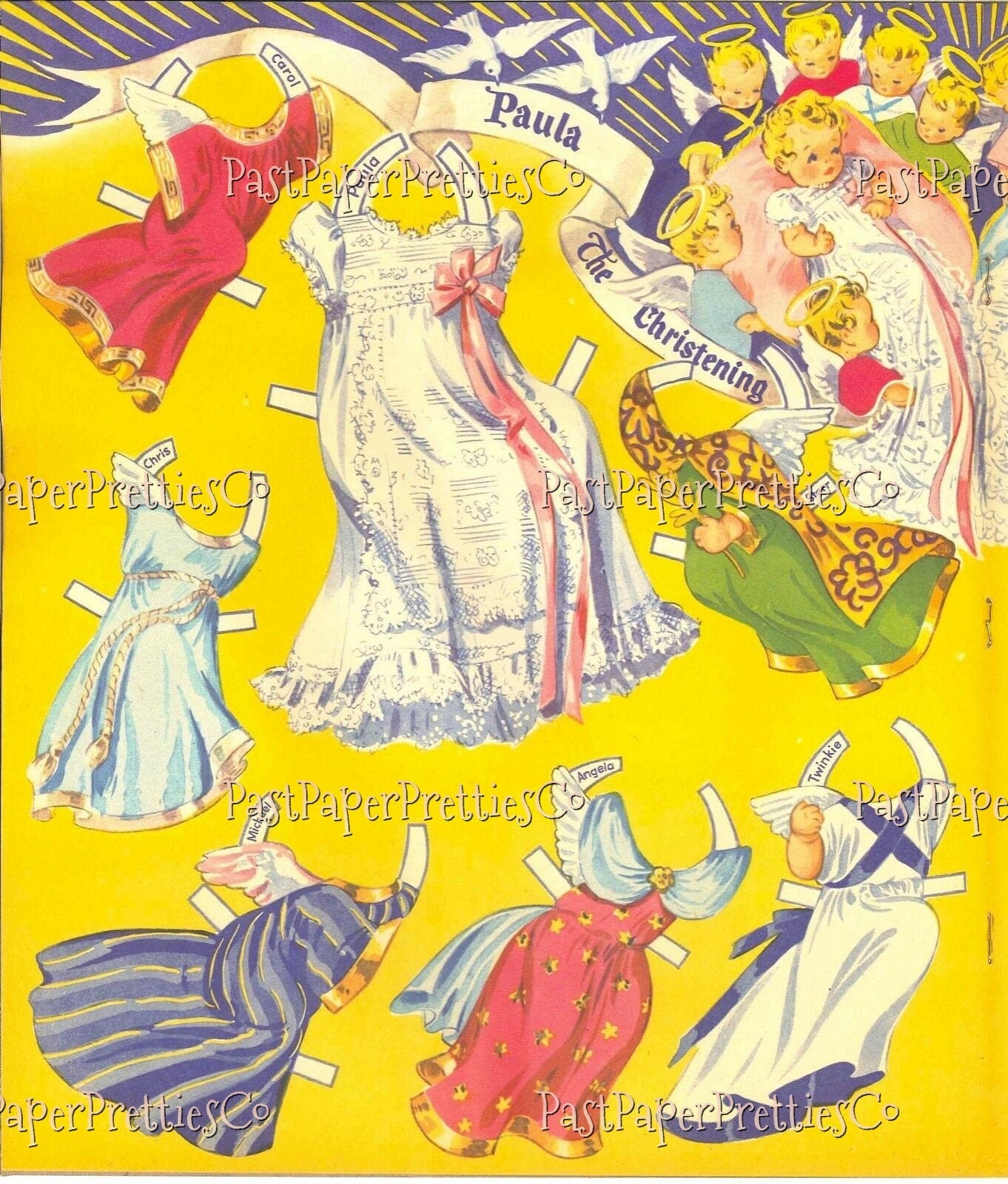 Vintage Paper Dolls Angel Babies 14 Babies To Dress 1953 Printable PDF Instant Digital Download Cute Cherub Babies Clip Art