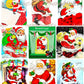 36 Vintage Christmas Santa Claus Chimney Collages and Full Size Card Images PDF Instant Digital Download MCM Xmas Rooftop Fireplace Clipart