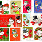 18 Vintage Christmas Jolly Snowman Faces Portraits Collage and Full Card Images PDF Instant Digital Download MCM Xmas Snow People Clipart