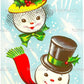 18 Vintage Christmas Jolly Snowman Faces Portraits Collage and Full Card Images PDF Instant Digital Download MCM Xmas Snow People Clipart