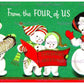 Vintage Printable Christmas Family of 4 From the Four of Us Card Images 3 Sizes Collages Full Cards PDF Instant Digital Download Retro MCM