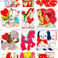 Vintage Soft Toy Valentines Day Cards Stuffed Animals Plushie Themed Collage Sheets Printable PDF Instant Digital Download 24 Images 2 Sizes