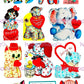 Vintage Soft Toy Valentines Day Cards Stuffed Animals Plushie Themed Collage Sheets Printable PDF Instant Digital Download 24 Images 2 Sizes