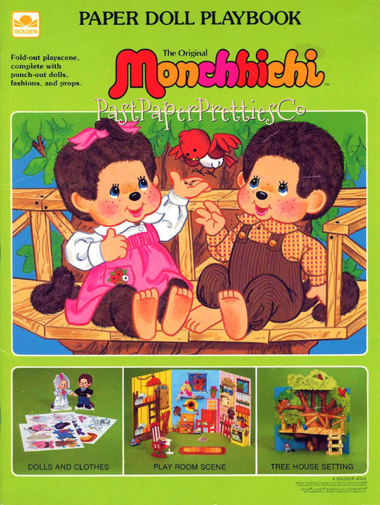 Vintage Monchhichi Paper Dolls Playset 1983 Printable PDF Instant Digital Download Retro 80s Childhood Toy Monkeys Clip Art