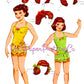 Vintage Paper Dolls Hair-Do Dolls Printable PDF Instant Digital Download 2 Teenage Dolls Clothes Hairstyles 1950s Clip Art